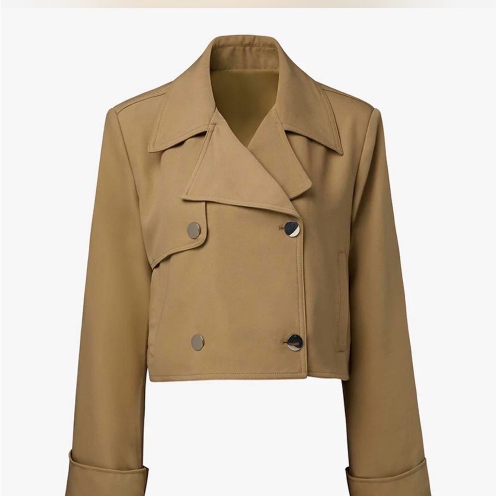 WeWoreWhat Tan Cropped Trench Coat